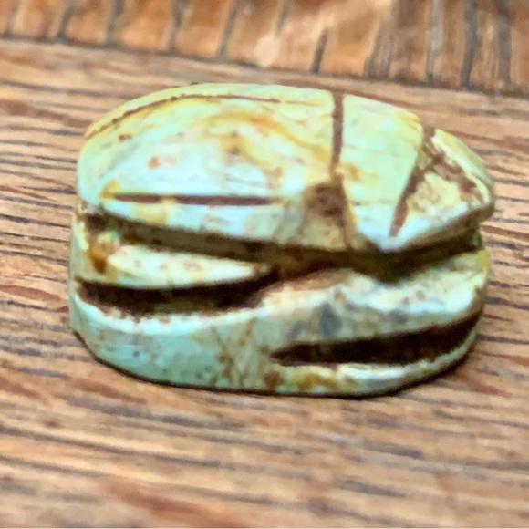 Vintage Hand Carved Egyptian Scarab Beetle Jewelry Bead - Picture 7 of 15